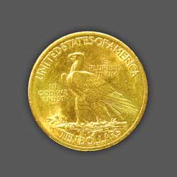 GOLD 10 Dollars - 1909 back