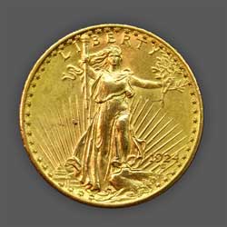 GOLD 20 Dollars - 1924 back