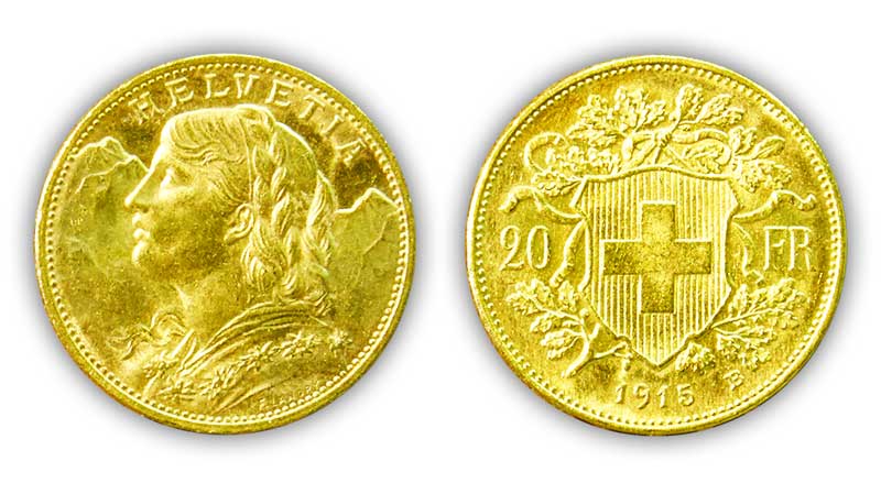 20 Francs Suisse OR - 1915