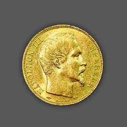 GOLD 20 Francs Napoléon - 1857 front